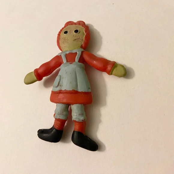 Vintage 1968 Raggedy Ann Doll Mini Rubber  Doll 2.25 Inch Toy Figure Hong Kong - Picture 8 of 11